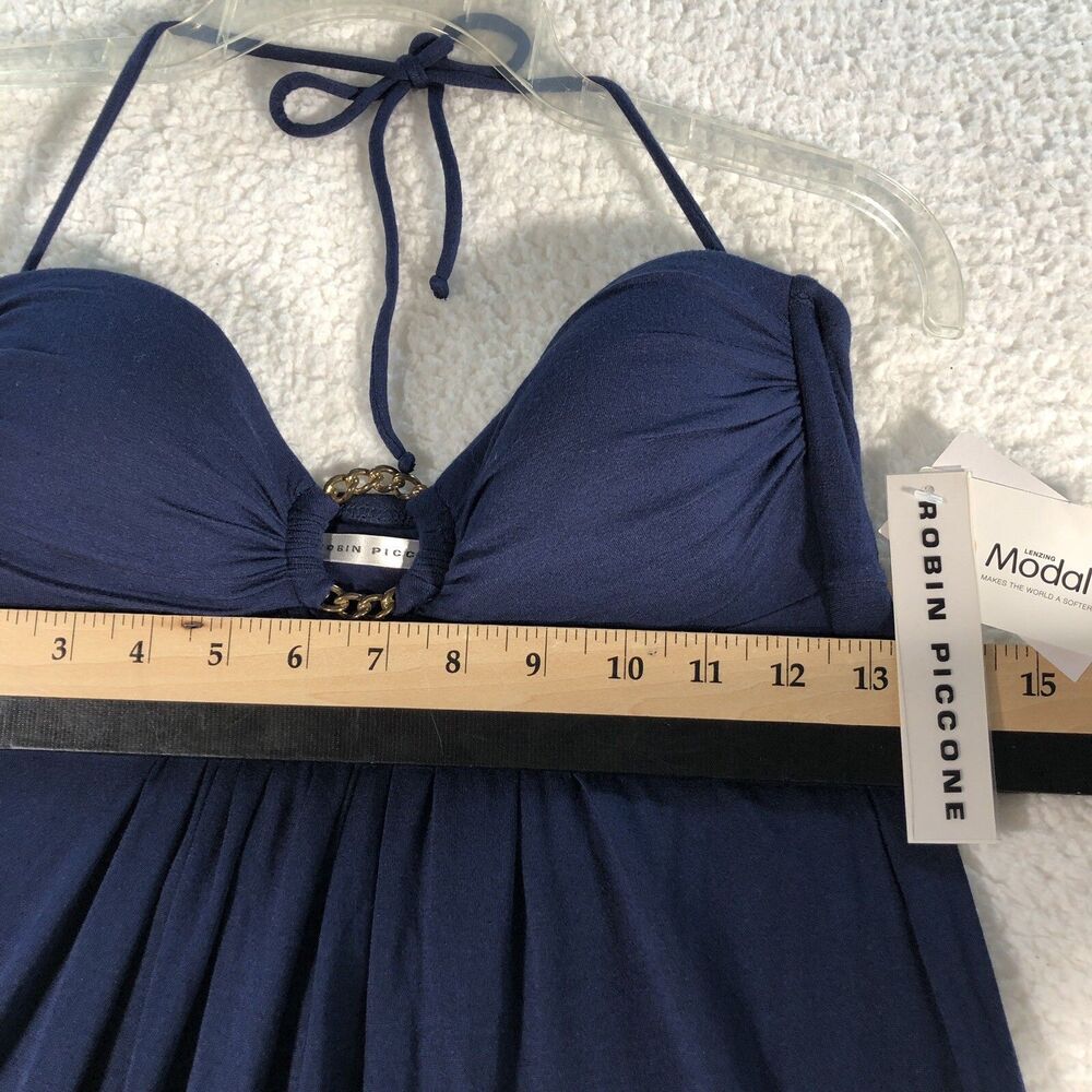 Robin Piccone Swimsuit Cover Up Small Blue Strapless Sundress Beachy Coastal NWT - Picture 9 of 11